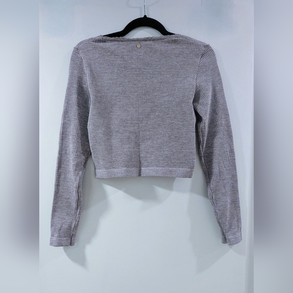 Fabletics Lavender long Sleeve Waffle Knit Top - Picture 6 of 7